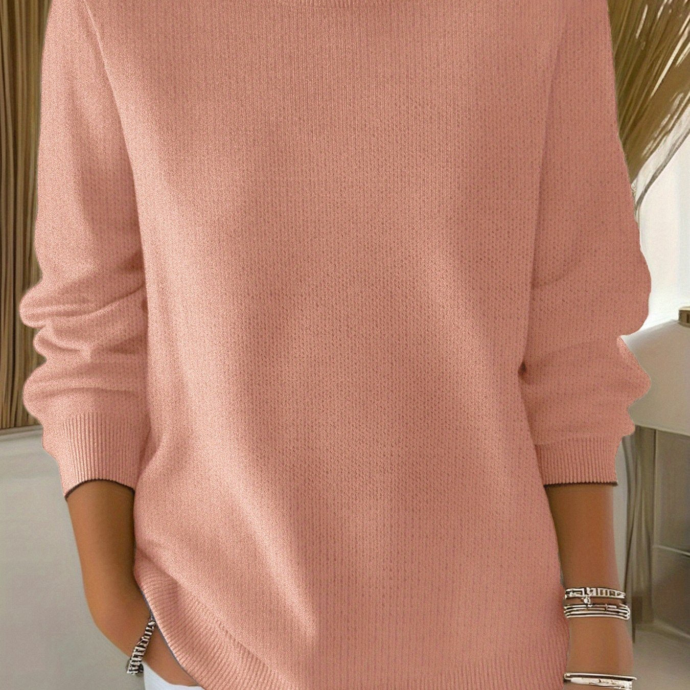 Gebreide trui met pasvorm voor dames rekbare stof – NOVA - Glamorix