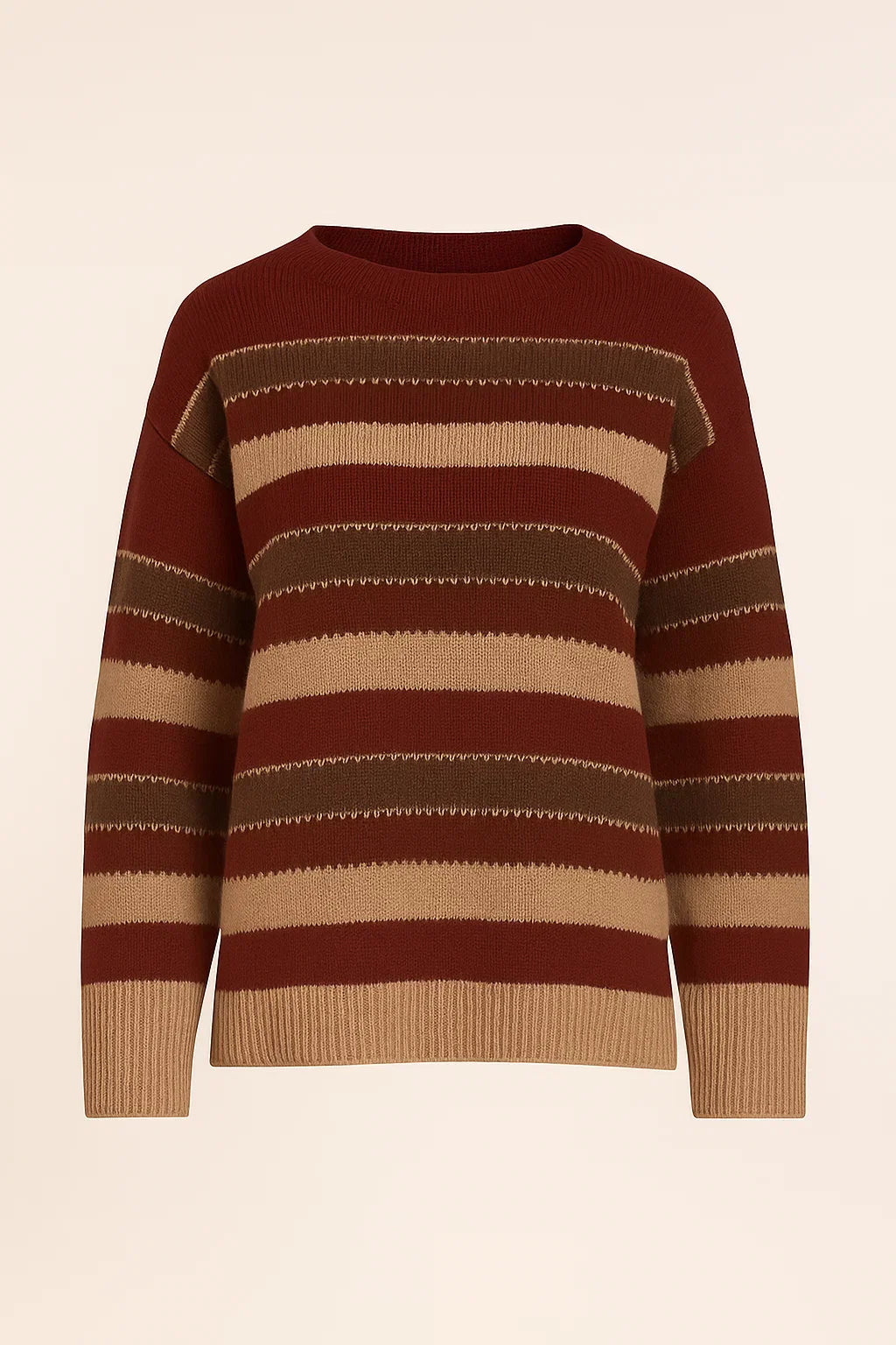 Gebreide Trui - Ronde Hals En Lange Mouwen & Losse Pasvorm - Glamorix