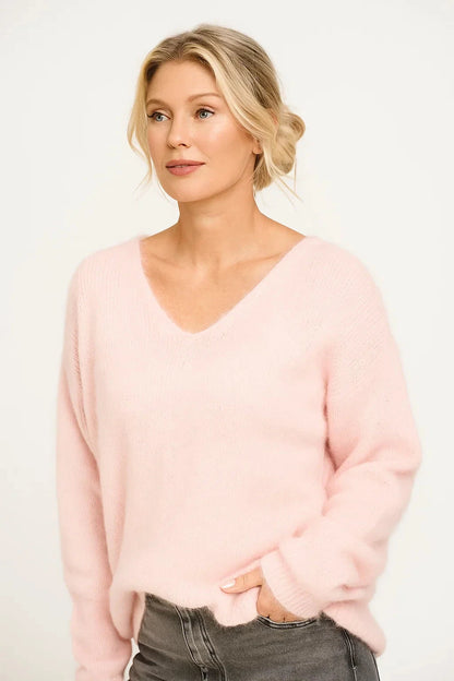 Gebreide Trui – Harige Structuur & Losvallend Model - Glamorix