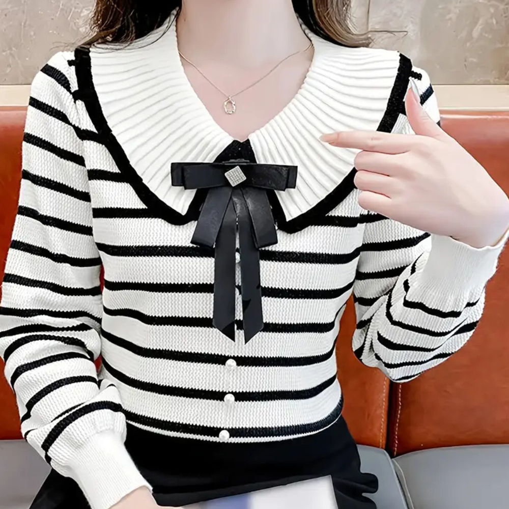 MIRA - Gestreepte gebreide trui voor dames