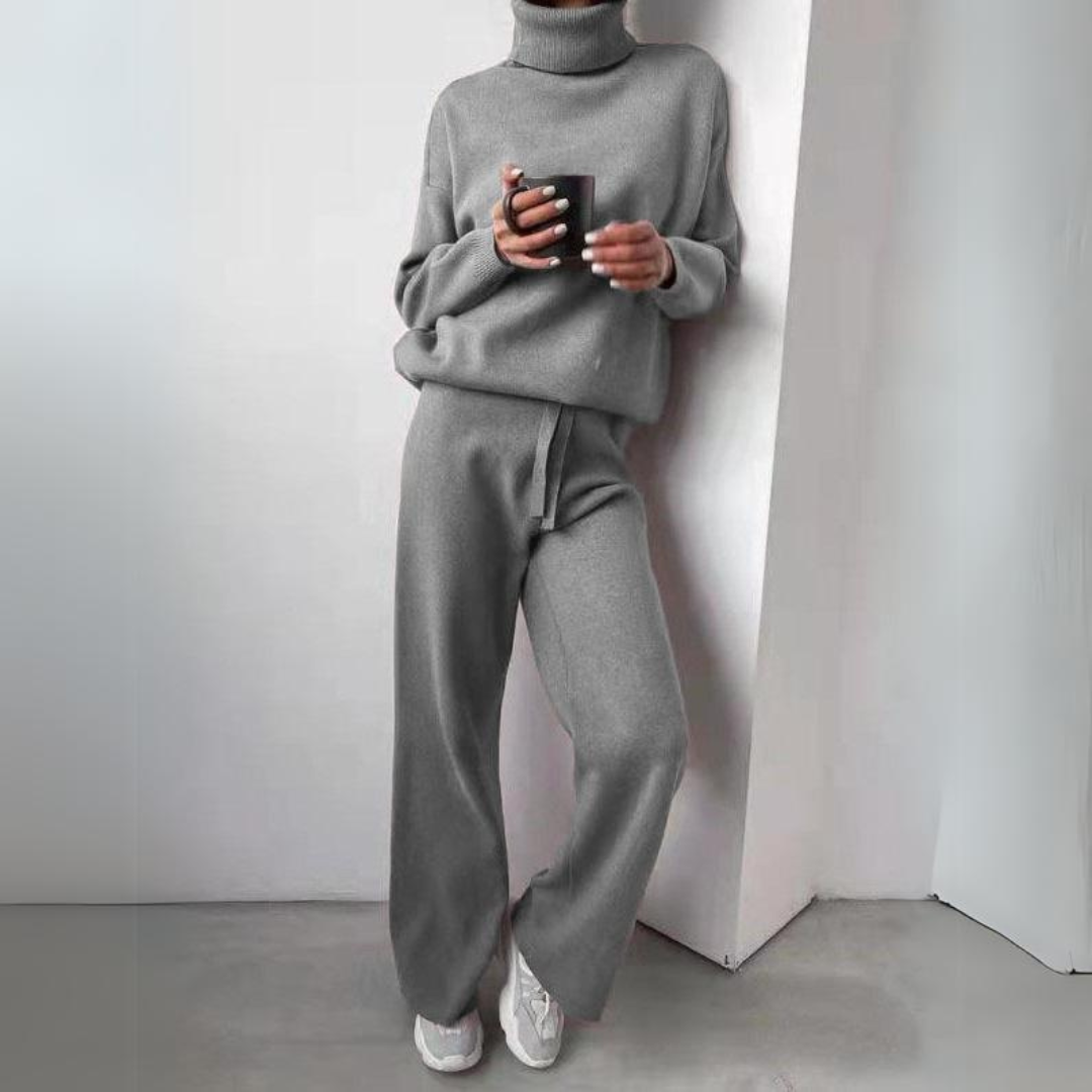 CARMEL - Elegante tweedelige set met coltrui en lange broek