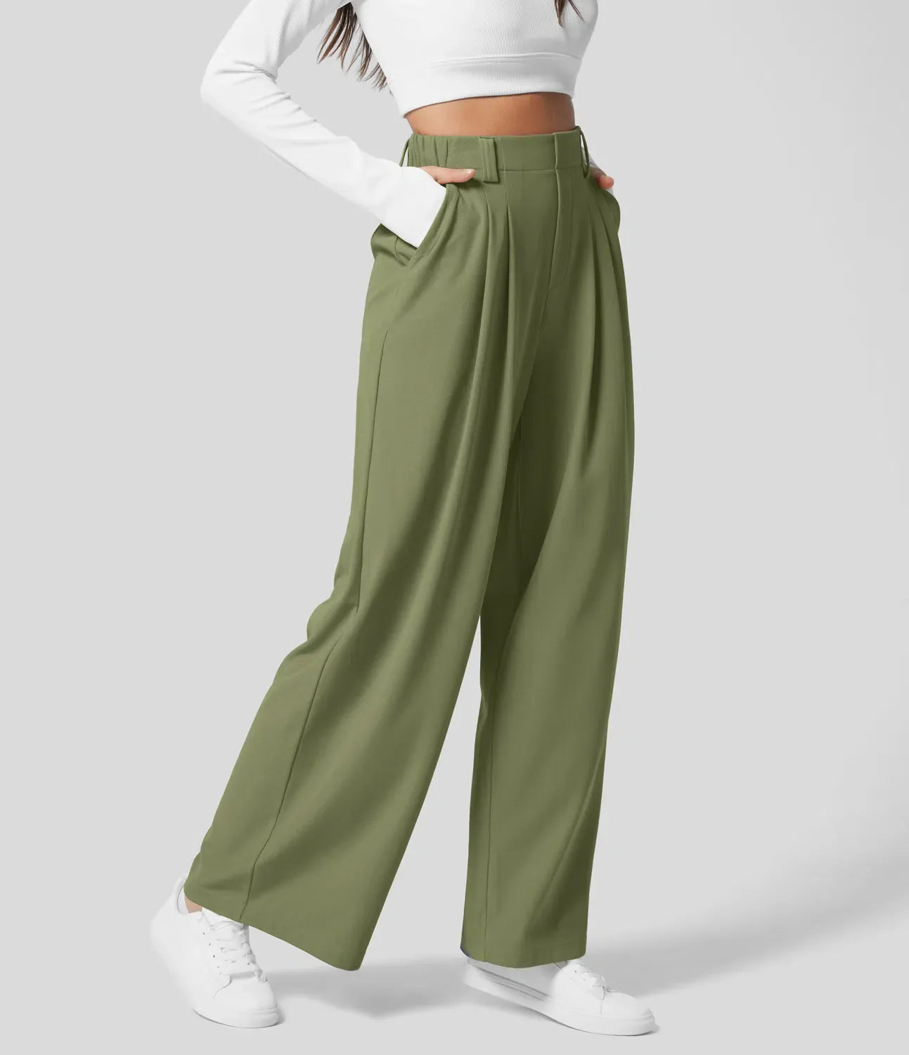 FINLEY - High-waisted broek met wijde pijpen voor dames