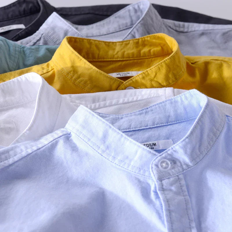 Herenoverhemd met opstaande kraag en rechte pasvorm – ARVID COLLAR - Glamorix