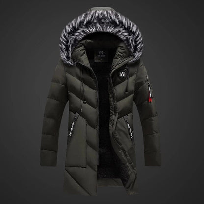 EMIL - Abrigo de invierno con capucha y forro de piel sintética para hombre - Glamorix