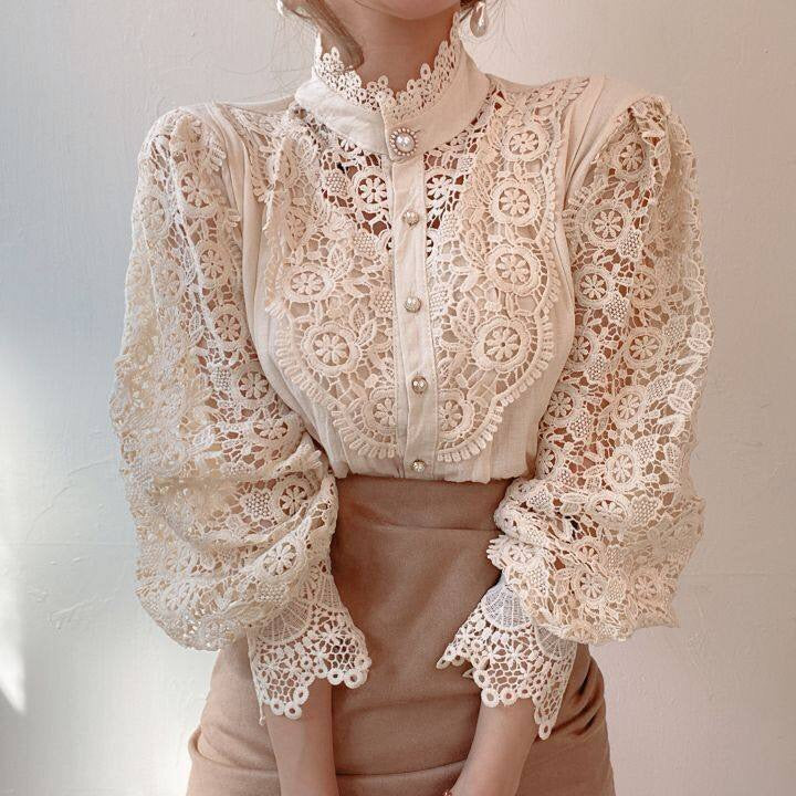 ELOISE - Elegante damesblouse met stijlvolle hoge hals