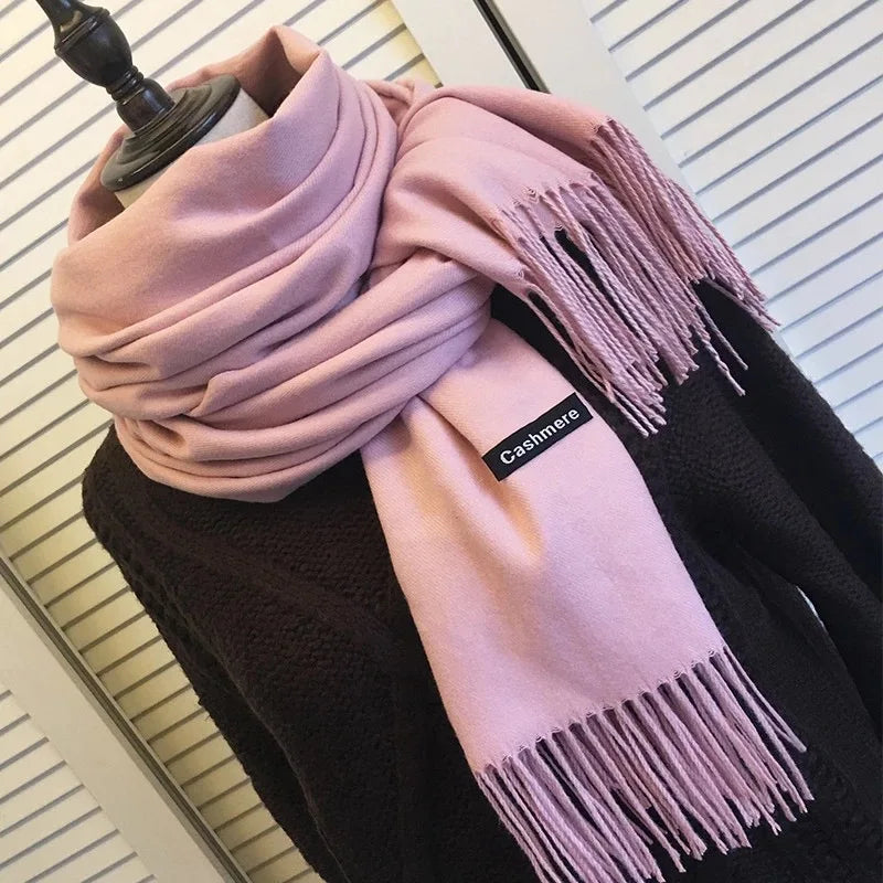 EVELINA - Luxe kasjmier sjaal met franjes voor dames