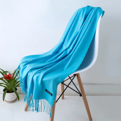 EVELINA - Luxe kasjmier sjaal met franjes voor dames