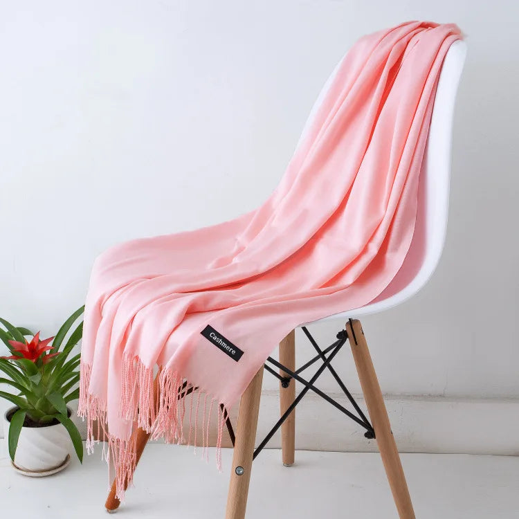 EVELINA - Luxe kasjmier sjaal met franjes voor dames