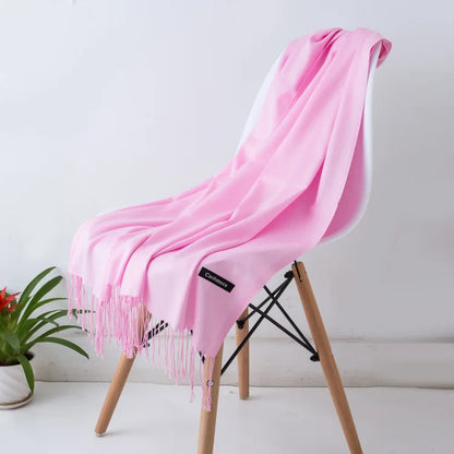 EVELINA - Luxe kasjmier sjaal met franjes voor dames