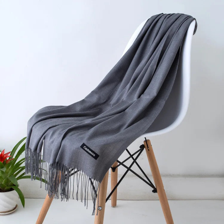 EVELINA - Luxe kasjmier sjaal met franjes voor dames