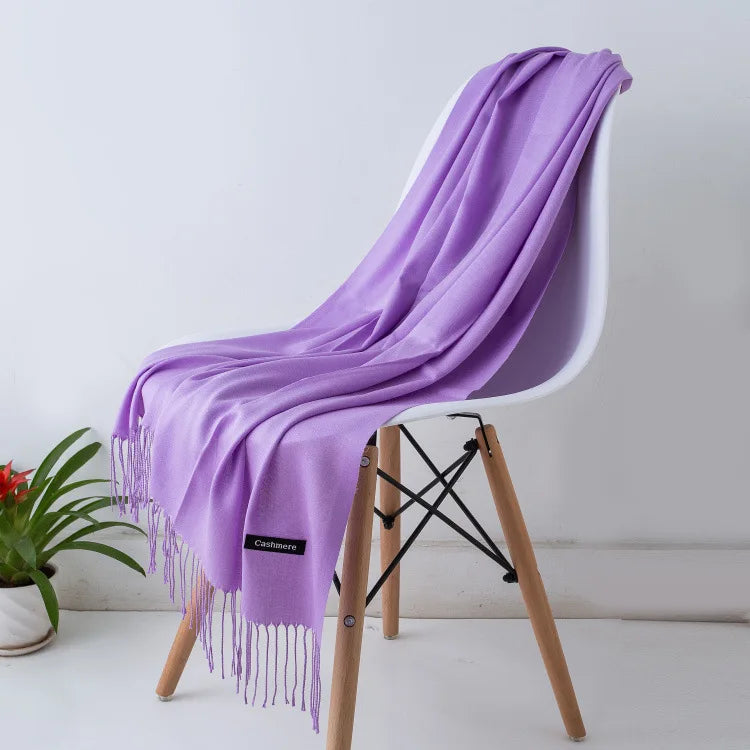 EVELINA - Luxe kasjmier sjaal met franjes voor dames