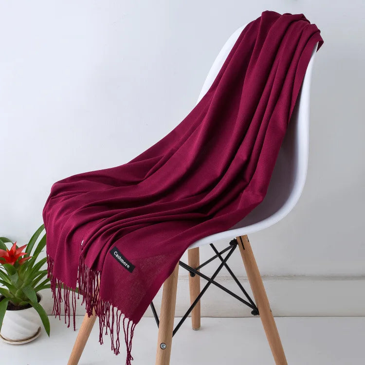 EVELINA - Luxe kasjmier sjaal met franjes voor dames