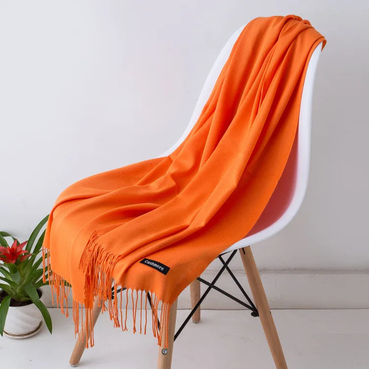 EVELINA - Luxe kasjmier sjaal met franjes voor dames
