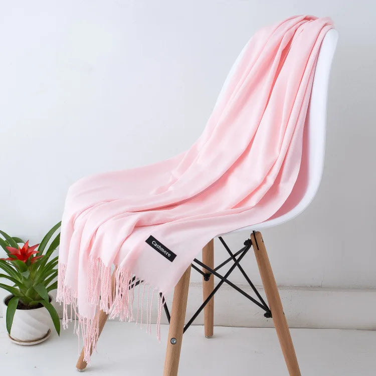 EVELINA - Luxe kasjmier sjaal met franjes voor dames