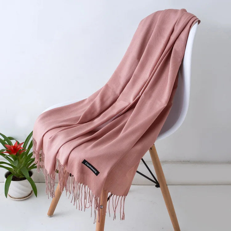 EVELINA - Luxe kasjmier sjaal met franjes voor dames