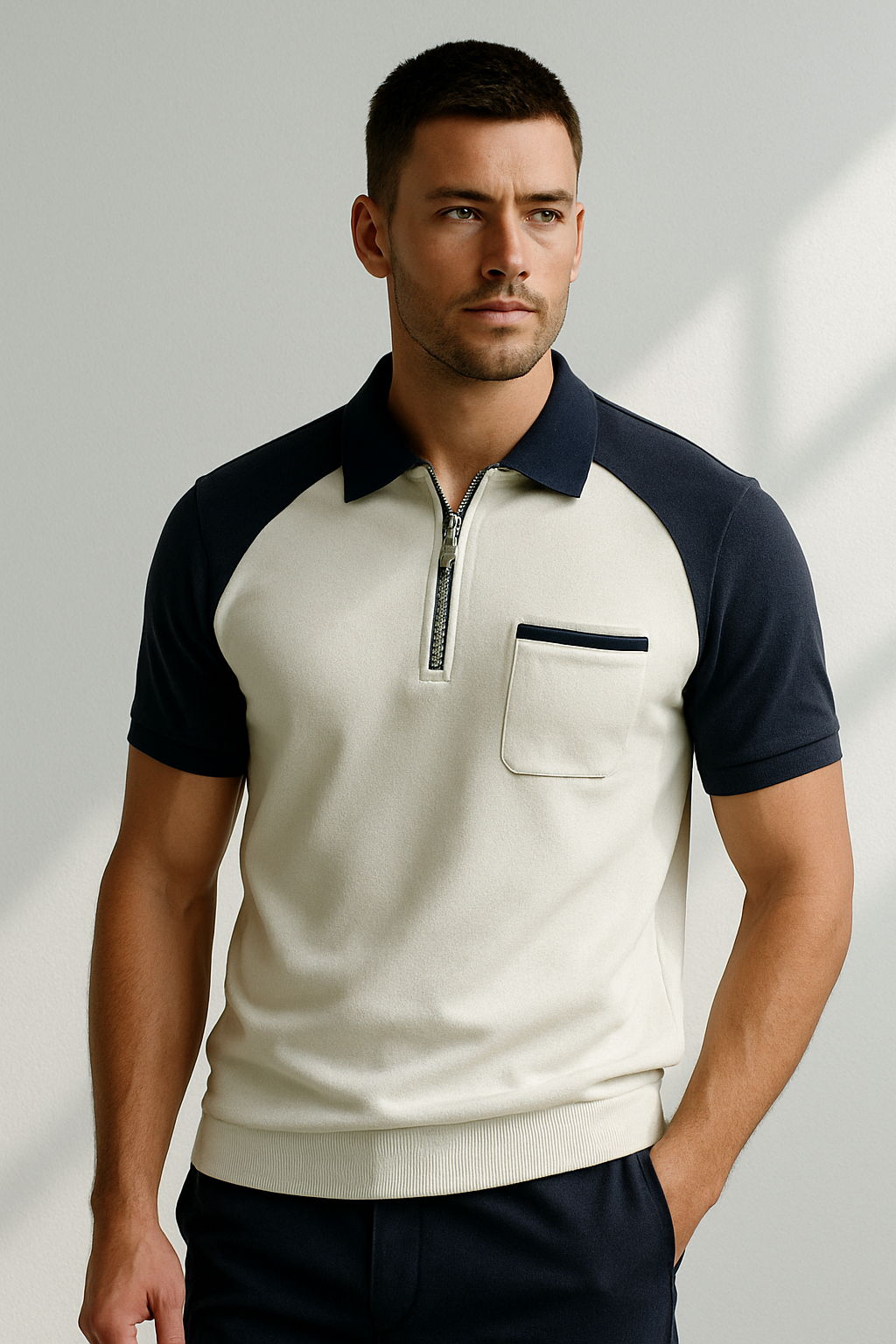 Getailleerd herenpoloshirt met moderne uitstraling – VERTON - Glamorix