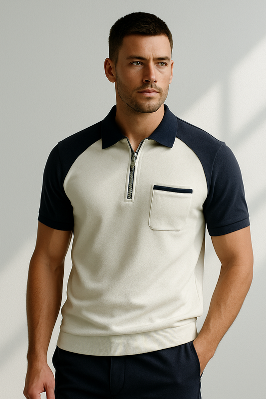 Getailleerd herenpoloshirt met moderne uitstraling – VERTON - Glamorix