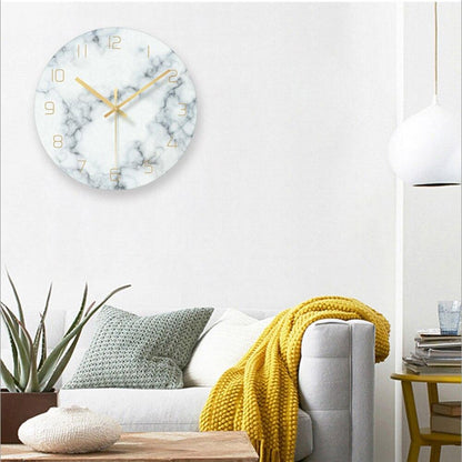 MARBLESTONE - Marmeren Nordic wandklok in moderne stijl
