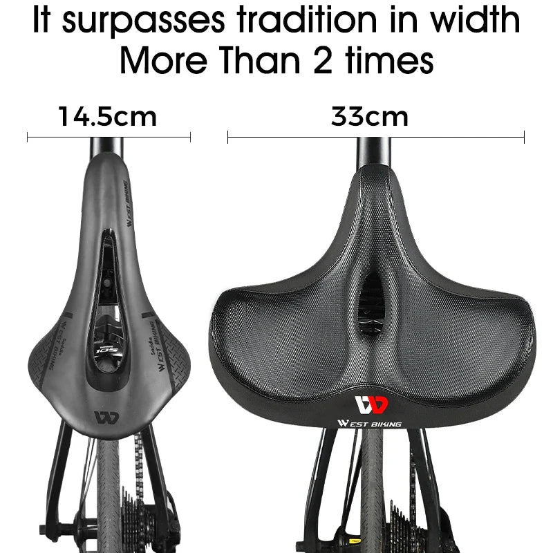 Ergonomisch fietszadel met dikke gelvulling voor MTB en racefietsen – RIDURA ComfortRide - Glamorix