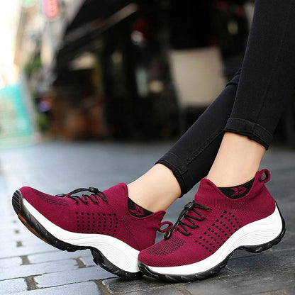 Orthopedische dames sneakers met rits en veters – Movara EasyFit - Glamorix
