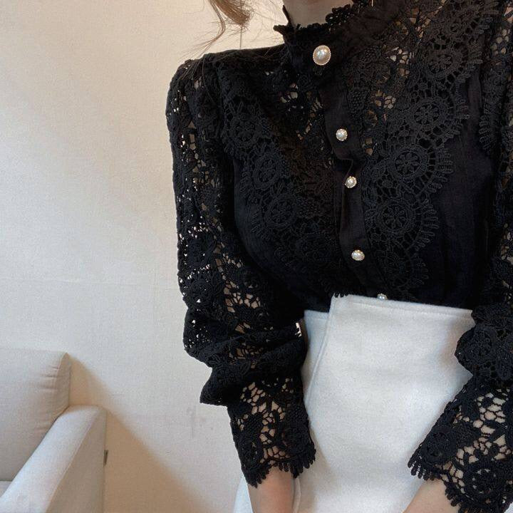 ELOISE - Elegante damesblouse met stijlvolle hoge hals