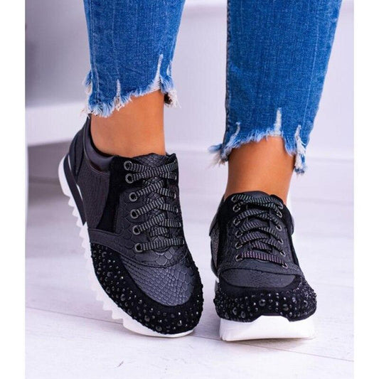 Moderne dames sneaker met speels patroon en dempende zool – Vistana BoldLine - Glamorix