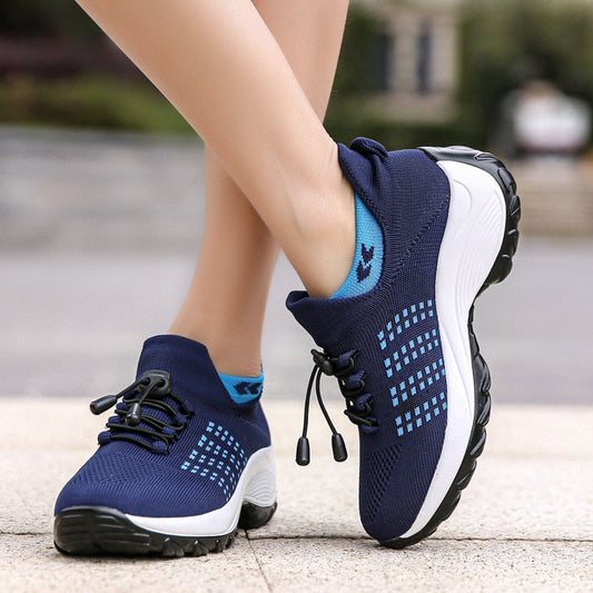 Orthopedische dames sneakers met rits en veters – Movara EasyFit - Glamorix