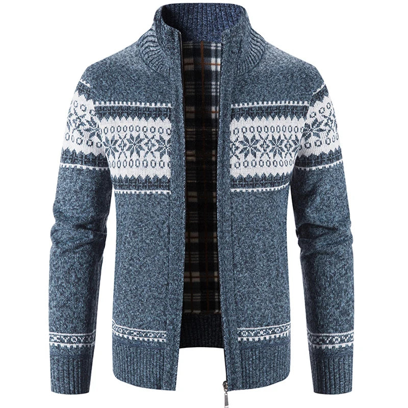 SVEN - Zip-up trui met Noors patroon voor een winterse look