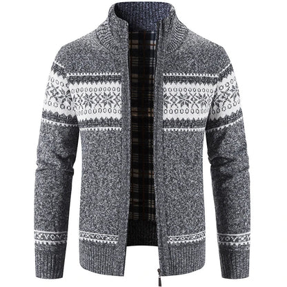 SVEN - Zip-up trui met Noors patroon voor een winterse look