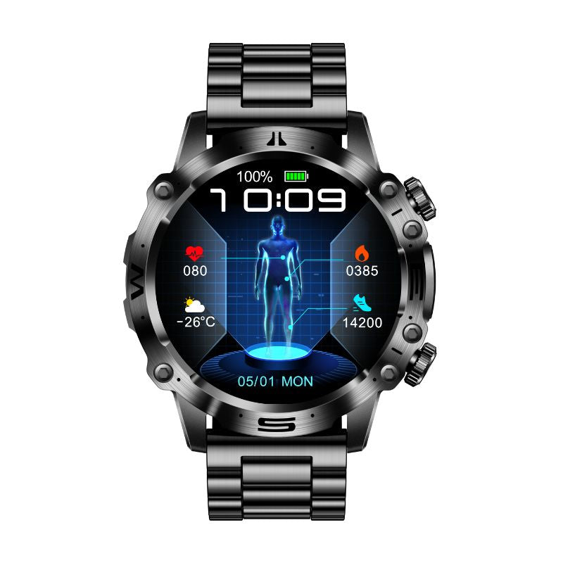 Gezondheidssmartwatch met ECG, bloedsuiker- en bloeddrukmeting – VITALTRACK PRO - Glamorix