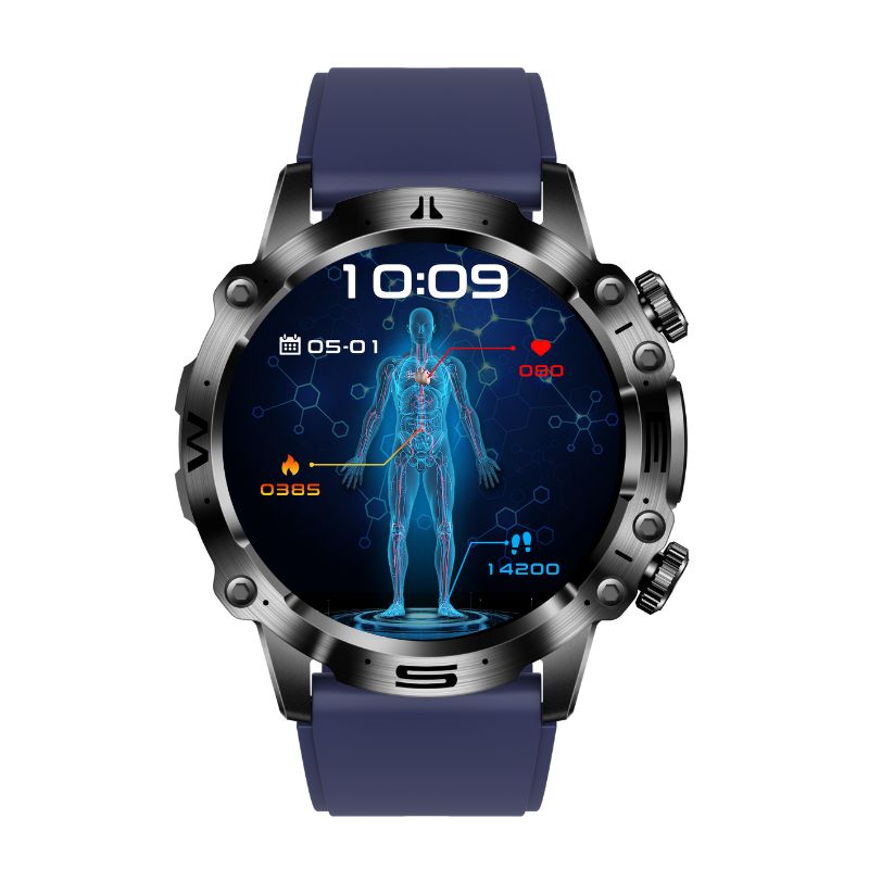 Gezondheidssmartwatch met ECG, bloedsuiker- en bloeddrukmeting – VITALTRACK PRO - Glamorix