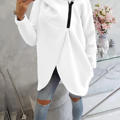 Hoodie met rits en voorzakken voor dagelijks gebruik – VIRON - Glamorix