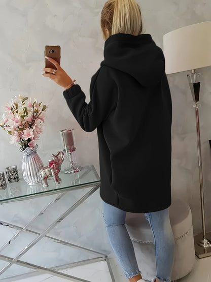 Hoodie met rits en voorzakken voor dagelijks gebruik – VIRON - Glamorix