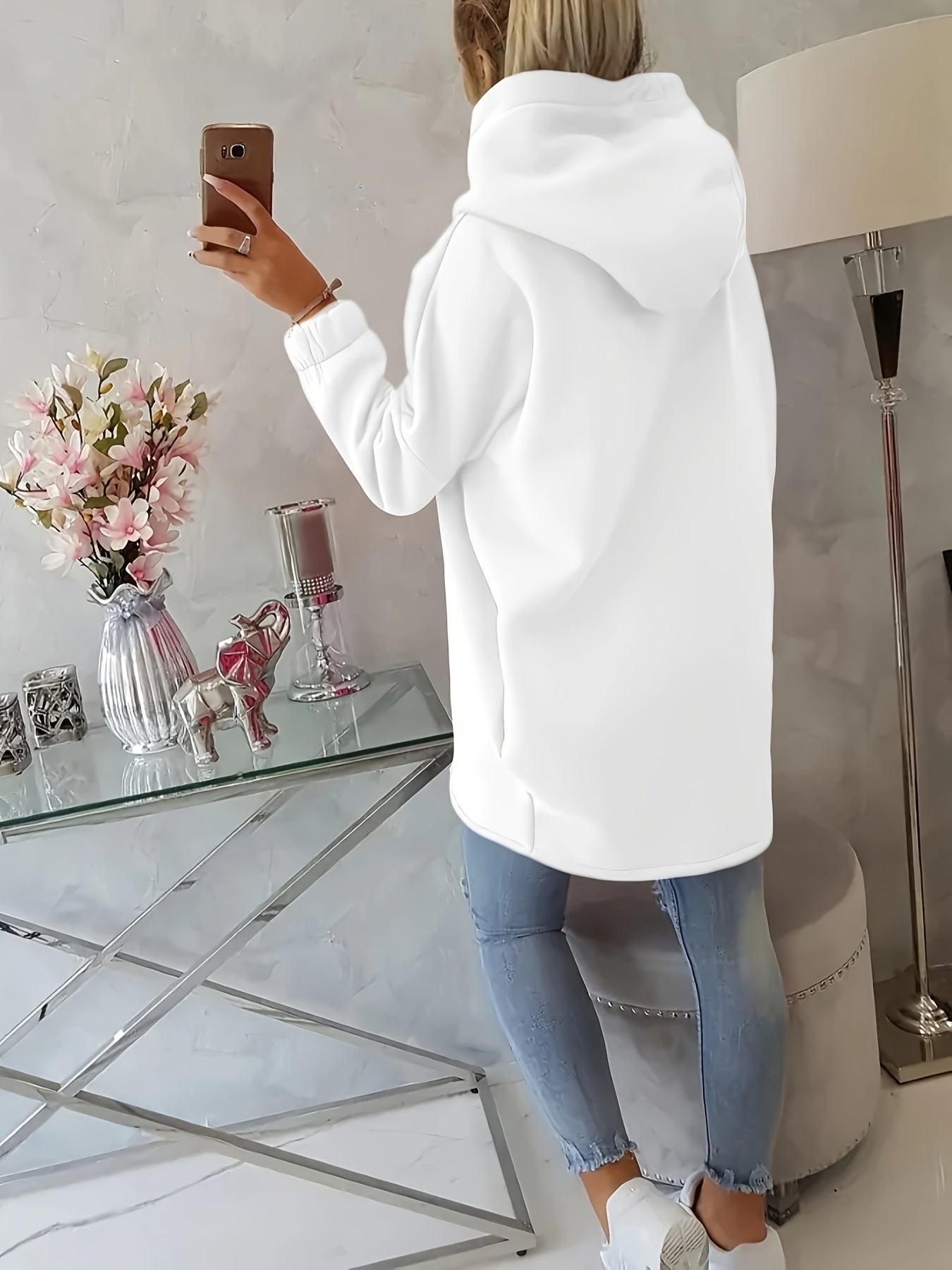 Hoodie met rits en voorzakken voor dagelijks gebruik – VIRON - Glamorix