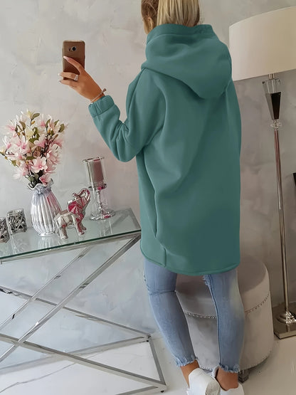 Hoodie met rits en voorzakken voor dagelijks gebruik – VIRON - Glamorix