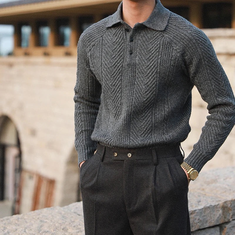 ELLIOT - Gebreide polotrui in old-money stijl