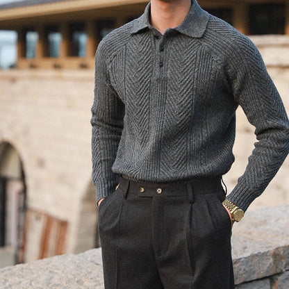 ELLIOT - Gebreide polotrui in old-money stijl