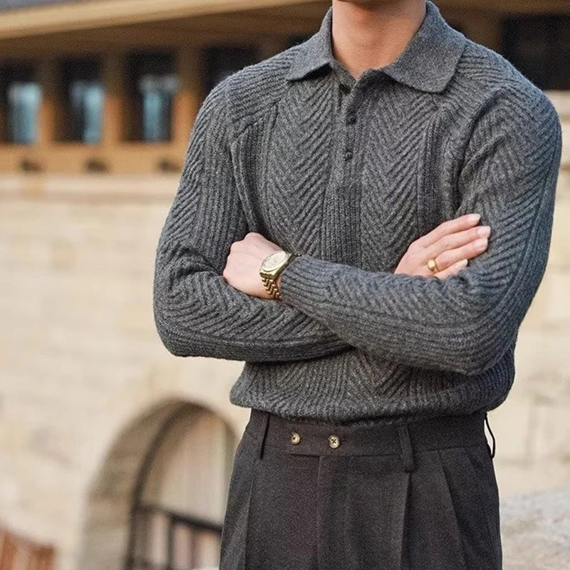 ELLIOT - Gebreide polotrui in old-money stijl