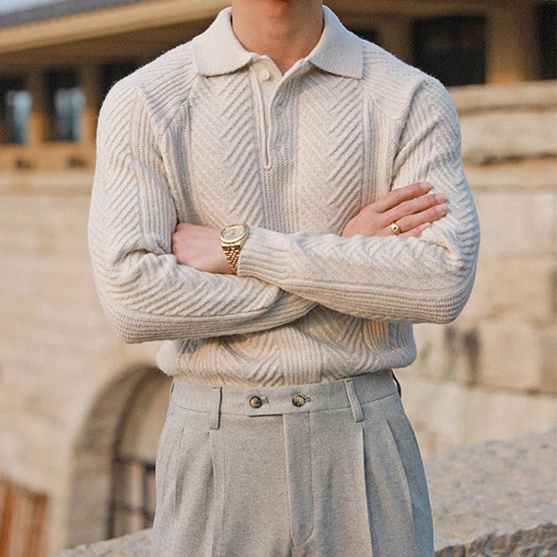 ELLIOT - Gebreide polotrui in old-money stijl
