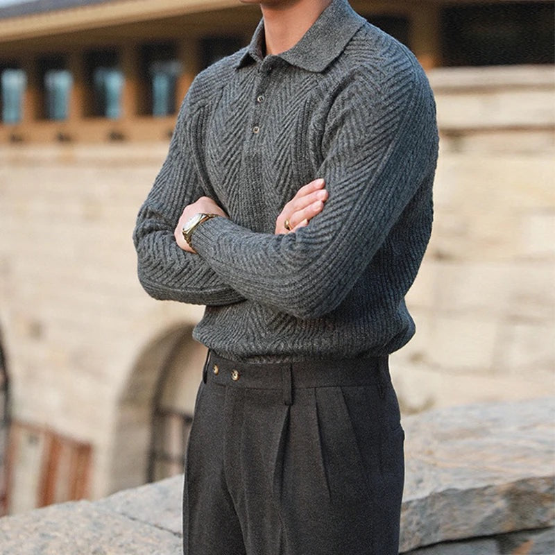 ELLIOT - Gebreide polotrui in old-money stijl