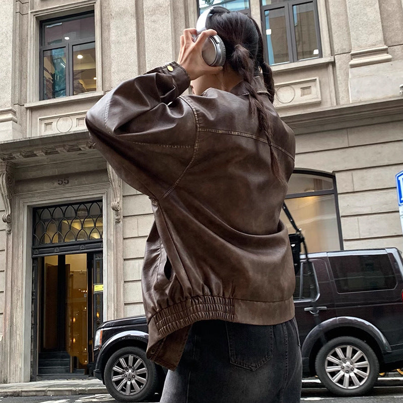 Imitatieleer Jas Met Glad Oppervlak En Ruime Zakken - NEXOR - Glamorix