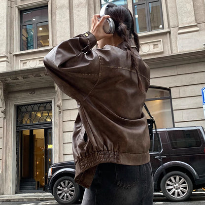 Imitatieleer Jas Met Glad Oppervlak En Ruime Zakken - NEXOR - Glamorix