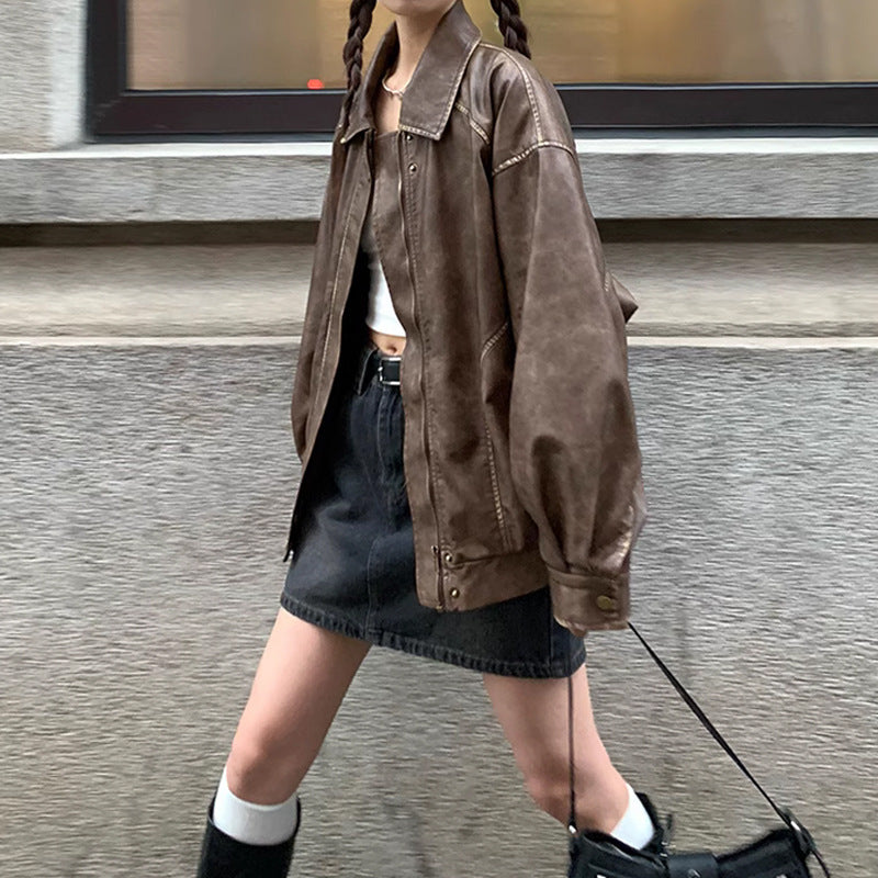 Imitatieleer Jas Met Glad Oppervlak En Ruime Zakken - NEXOR - Glamorix