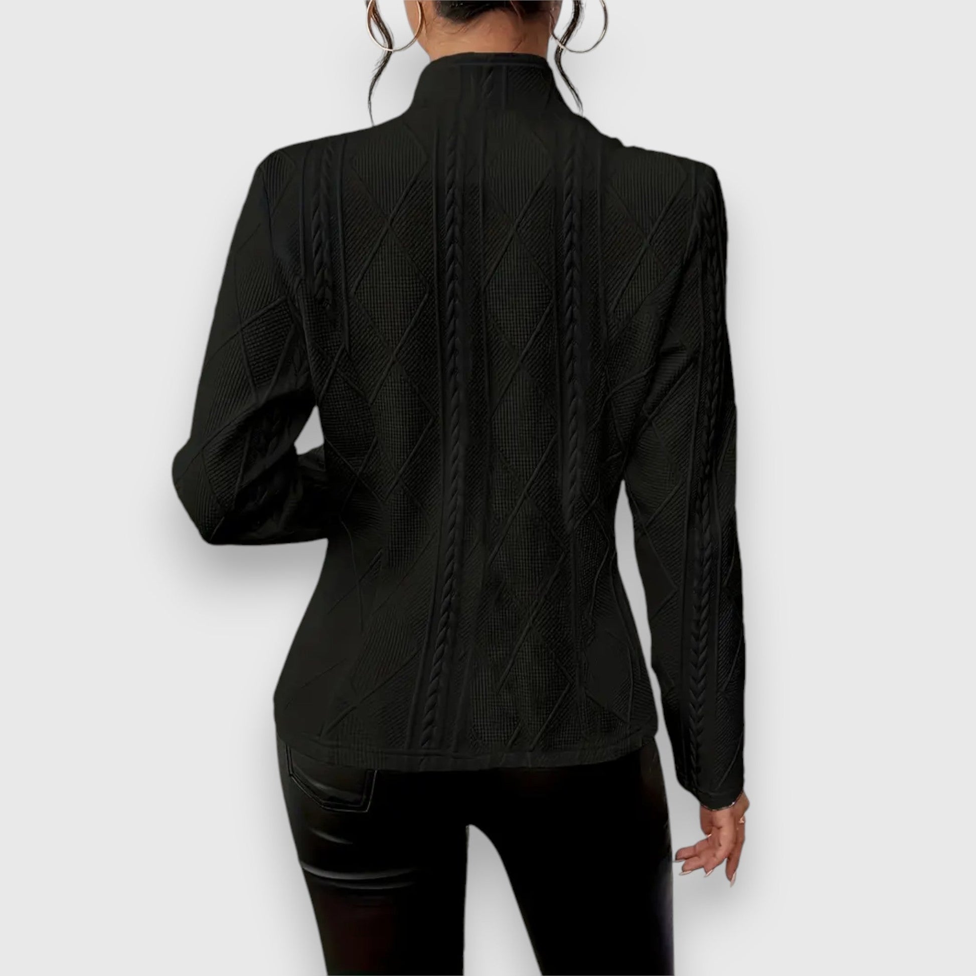 Getailleerde damesblazer met structuur en elegante snit – SERENA FORME - Glamorix