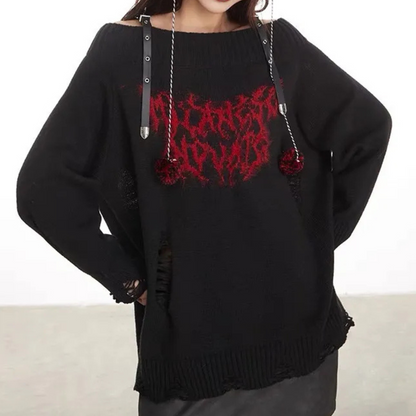 FAYE - Off-shoulder oversized gebreide trui voor dames