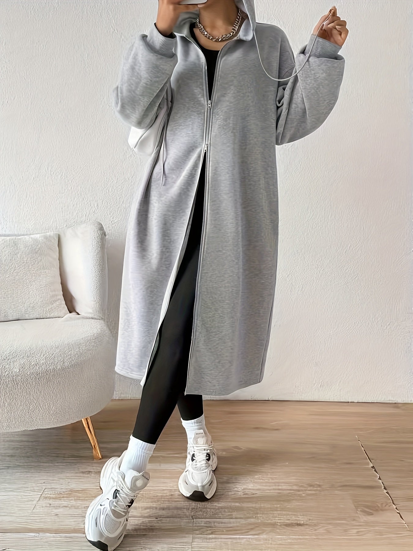 Capuchonjas met rits en knoopsluiting – NOVAQUANTIS - Glamorix