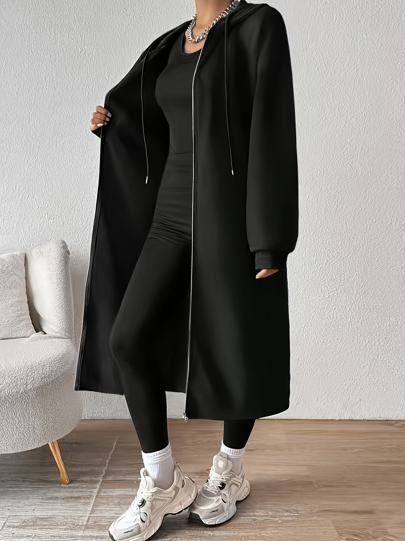 Capuchonjas met rits en knoopsluiting – NOVAQUANTIS - Glamorix