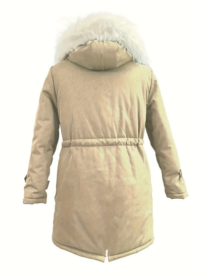 Halflange jas met fleece voering en capuchon – NEVONIX - Glamorix