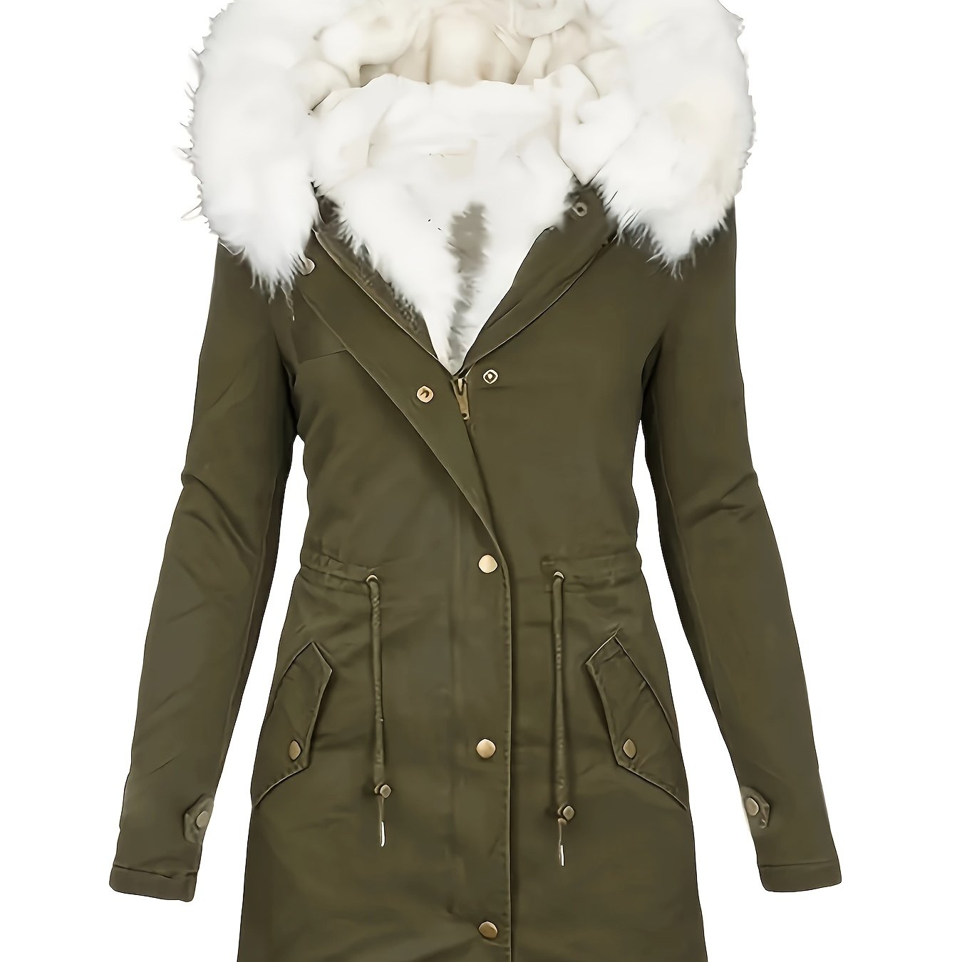 Halflange jas met fleece voering en capuchon – NEVONIX - Glamorix