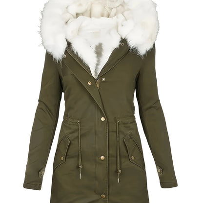 Halflange jas met fleecevoering en capuchon – FROSTWEAR - Glamorix